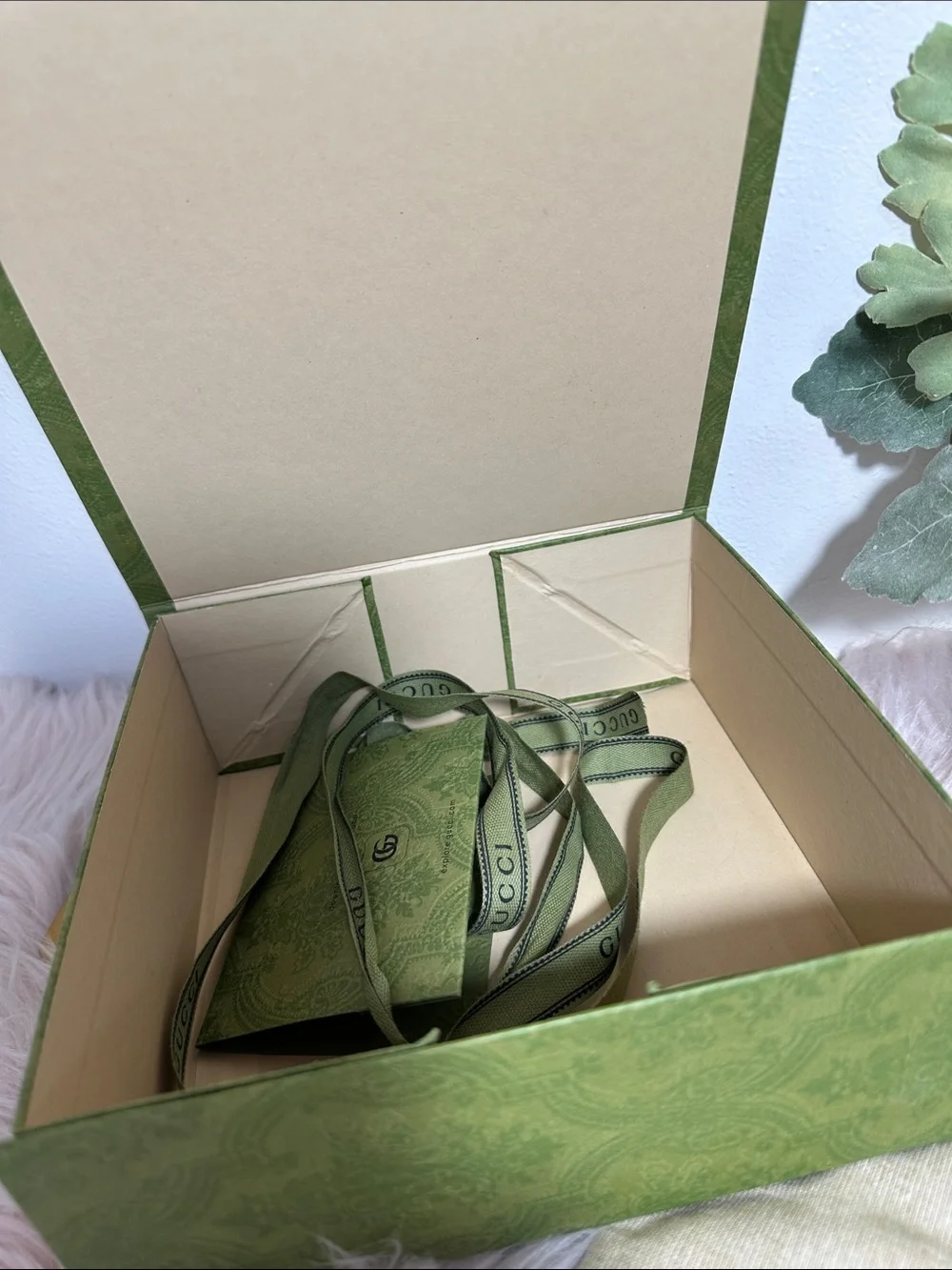 Gucci Green Signature Packaging Box with dustbag